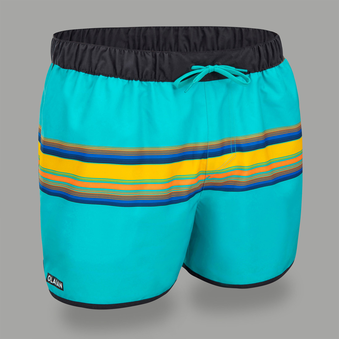 Krátke surferské šortky 100 sunstripe zelené