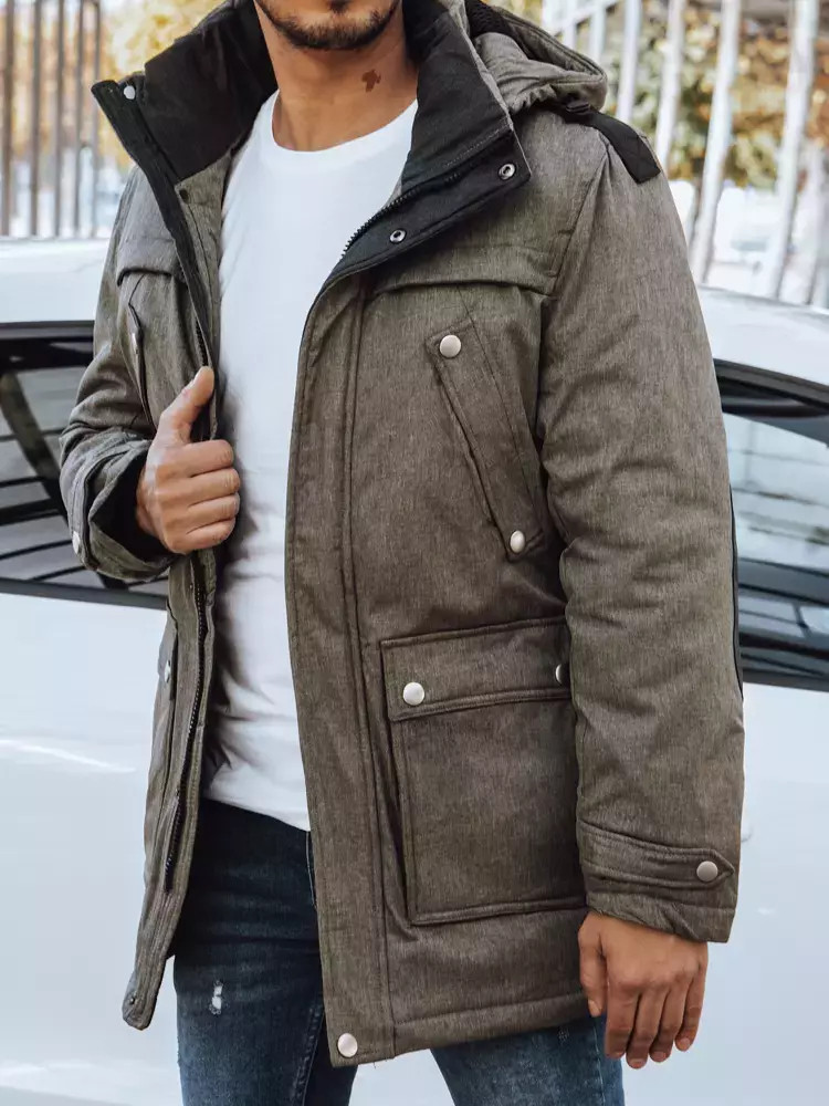 Dstreet Pánska bunda Percentage khaki TX4279 44062