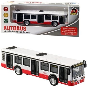 Autobus kovový na spätný chod, 16 × 3 × 3 cm