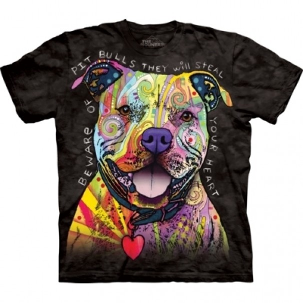 Tričko detské The Mountain Beware of Pit Bulls - čierne, L