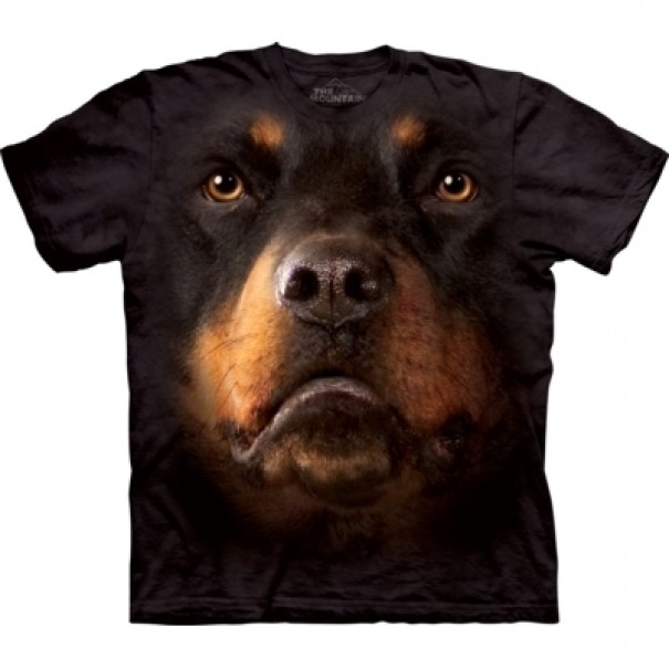 Tričko detské The Mountain Rottweiler Face - čierne, XL