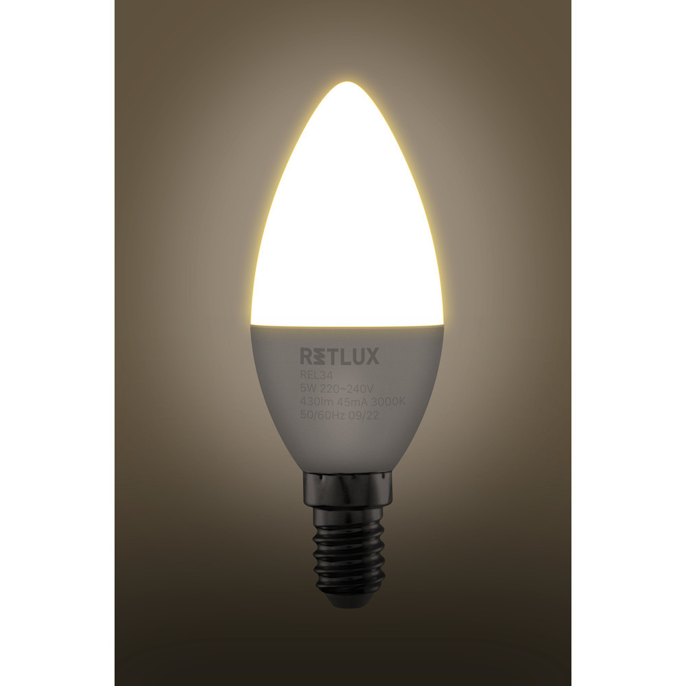 REL 34 LED C37 2x5W E14 WW RETLUX
