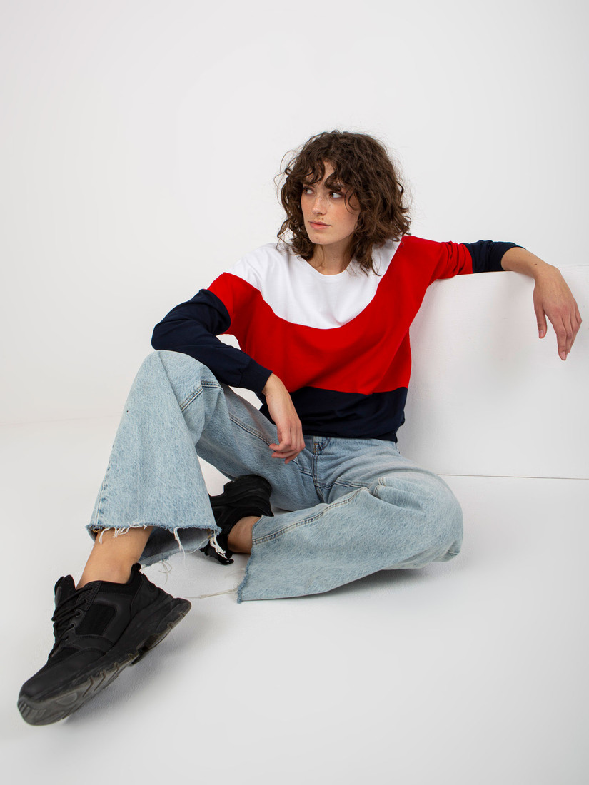 Mikina RV BL 8430.61P biela a tmavo modrá jedna velikost