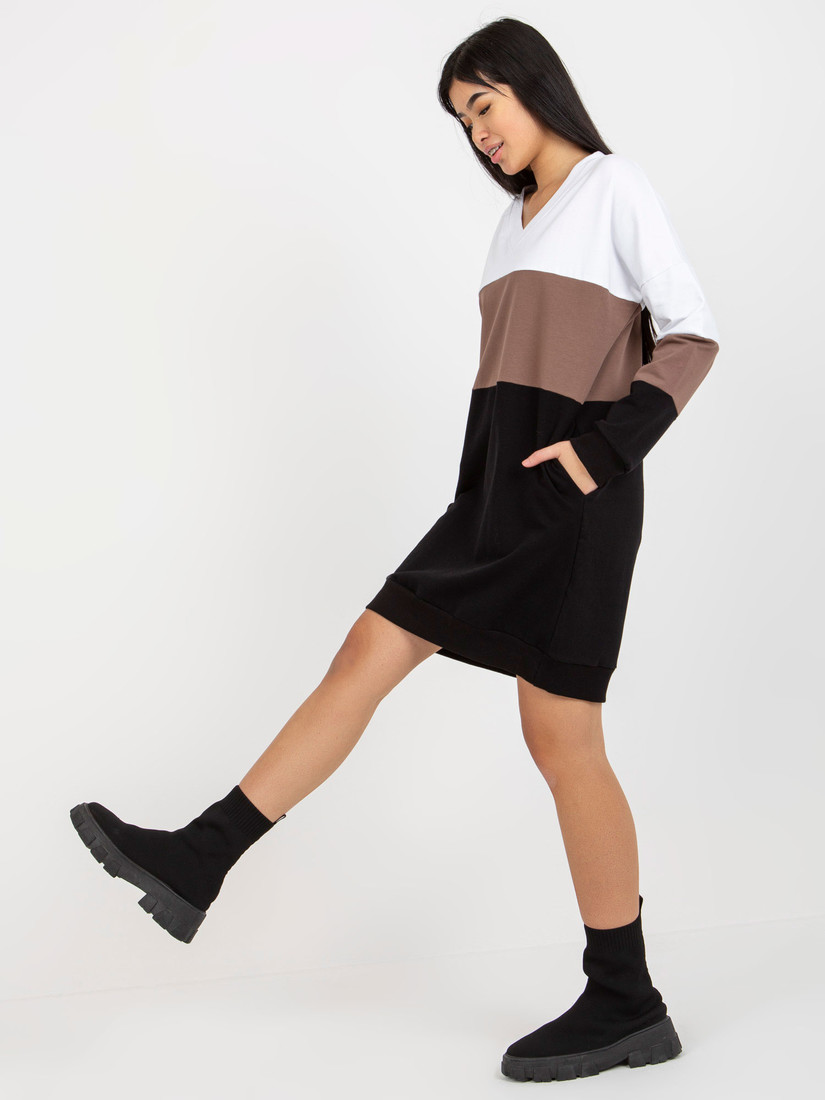 RV SK 8382 šaty.04 biela a čierna S/M