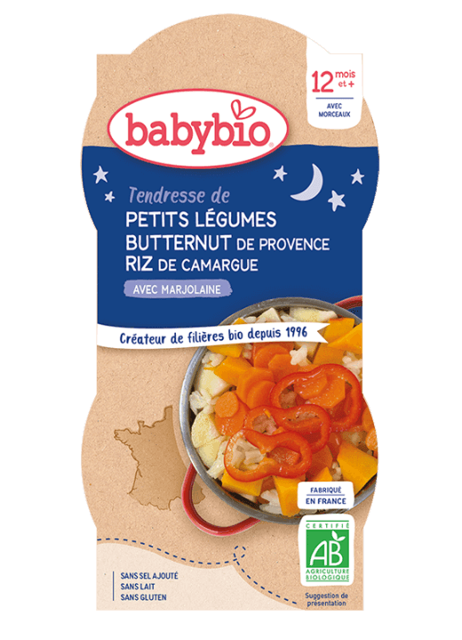 Babybio Francúzska mrkva s maslovou tekvicou z Provence, ryža z Camarque a štipka majoránky 2 x 200 g
