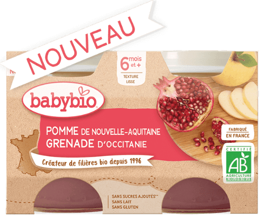 Babybio Jablko s granátovým jabĺčkom 2 x 130 g