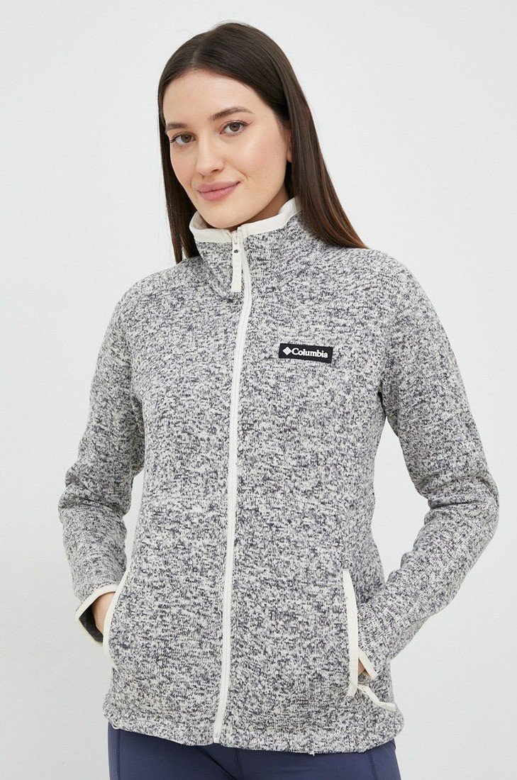 Športová mikina Columbia Sweater Weather dámska, šedá farba, melanžová