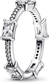 Pandora Slušivý strieborný prsteň so zirkónmi 192397C01 50 mm