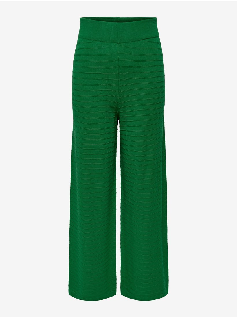 Green Women's Ribbed Wide Trousers ONLY Cata - Women