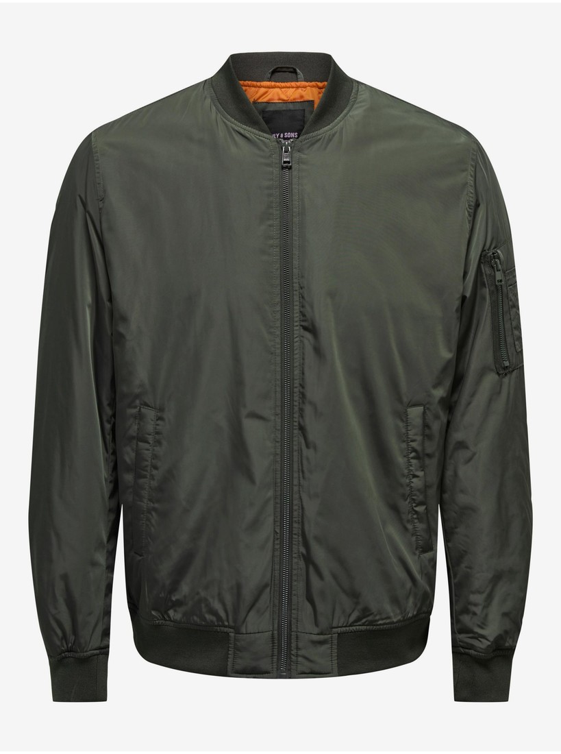 Dark Green Mens Bomber ONLY & SONS Joshua - Men