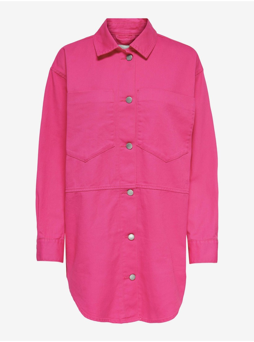 Dark pink Ladies Oversize Shirt Jacket ONLY Drew - Women