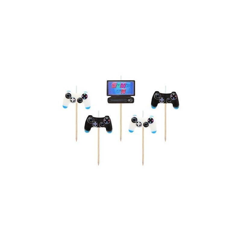 SF-PGAM Godan Narodeninové sviečky - Game on, 8 cm (5 ks)