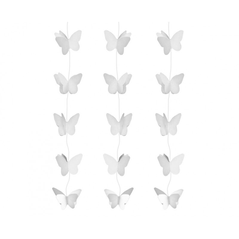 WM-DWMB Godan Girlanda - Motýliky - biele (200cm)