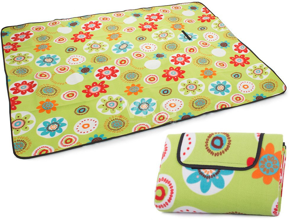 Pikniková deka so spodnou nepremokavou vrstvou 150x200 cm, kvietky