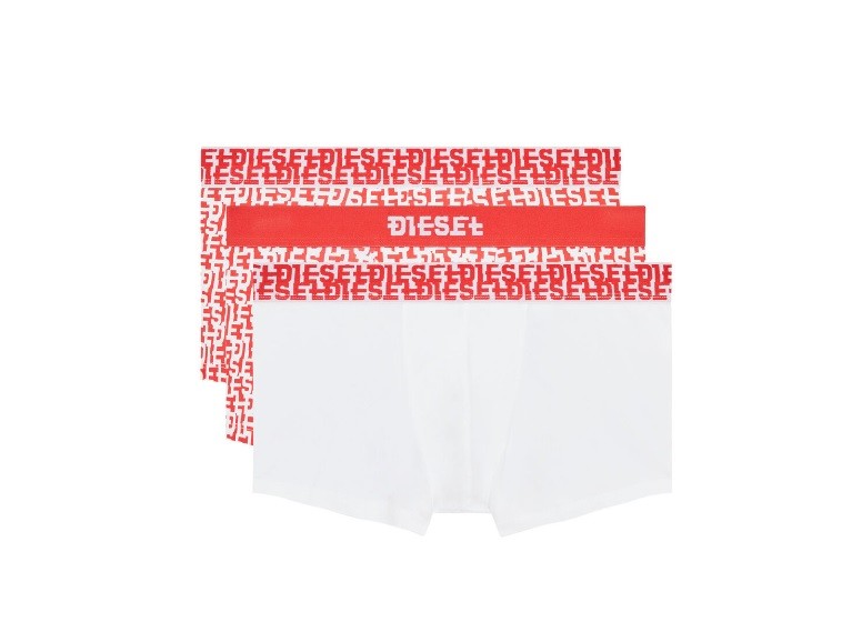 Pánske boxerky 3ks - 00ST3V 0JMAR E6488 červená/biela - Diesel M červeno-bílá