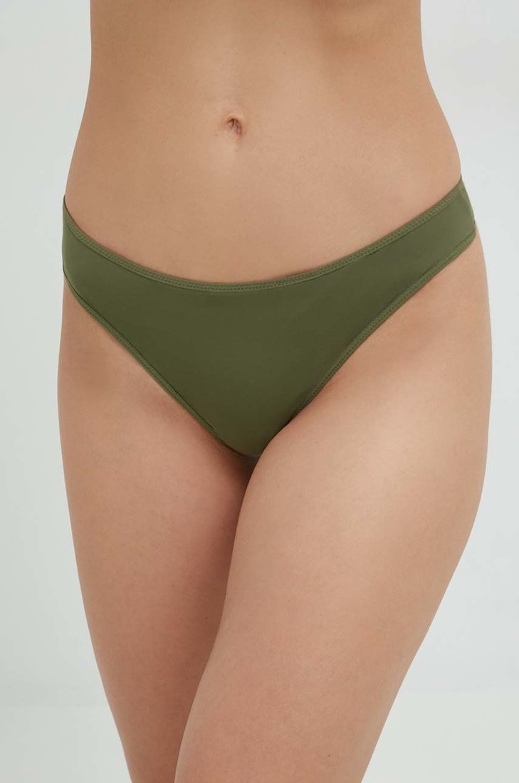 Dámske tangá QF6816E 0SR khaki - Calvin Klein S khaki