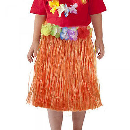 Rappa Sukňa Hawaii detská 45 cm oranžová
