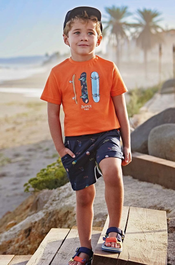 Detská bavlnená súprava Mayoral oranžová farba