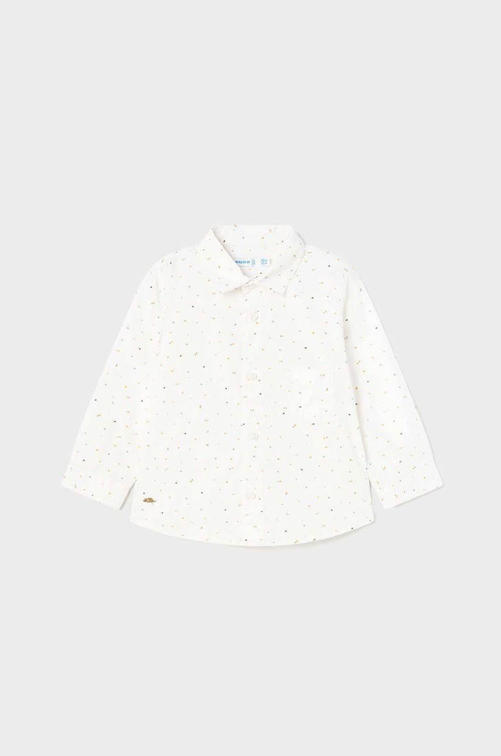 Bavlnená košeľa pre bábätká Mayoral biela farba