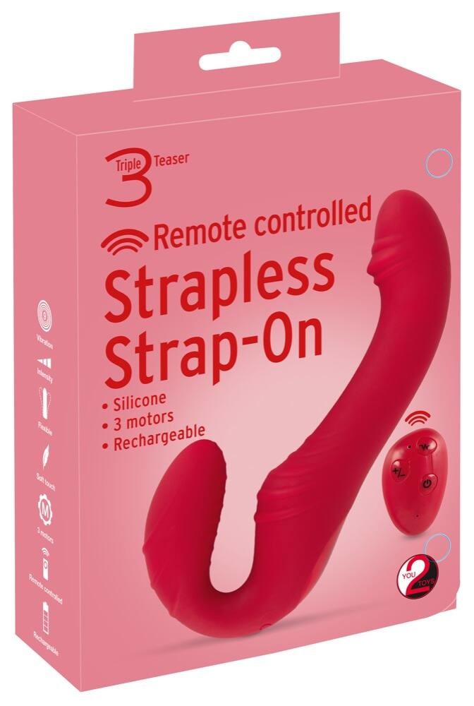 You2Toys Triple3Teaser - rechargeable, radio, clip-on vibrator (red)