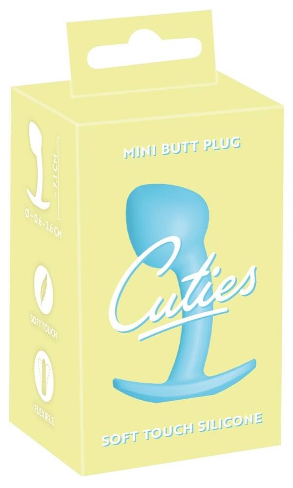 Cuties Mini Butt Plug - silicone anal dildo - blue (2.6cm)