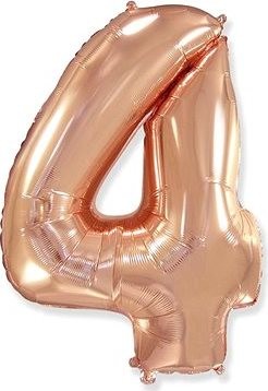 Balón foliový číslice růžovo zlatá - rose gold 102 cm - 4