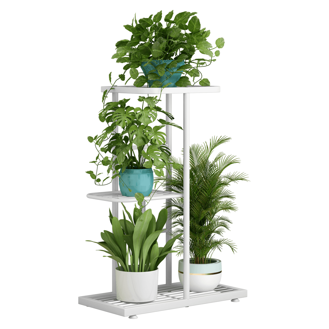 Kovový stojan na květiny, bílá, BAMIR TYP 5