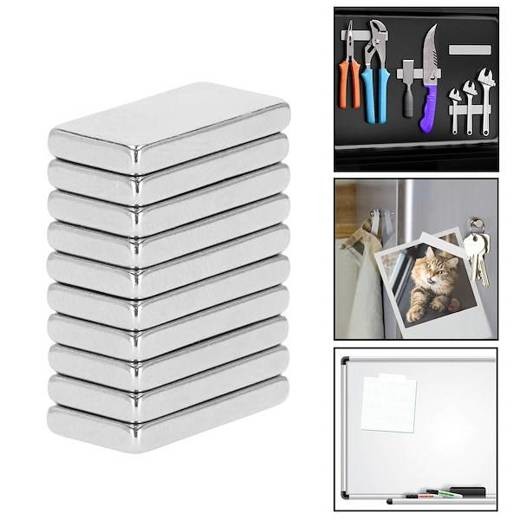 Springos Neodýmové magnety - 10 ks - 10x5x1,2 mm - obdĺžniky