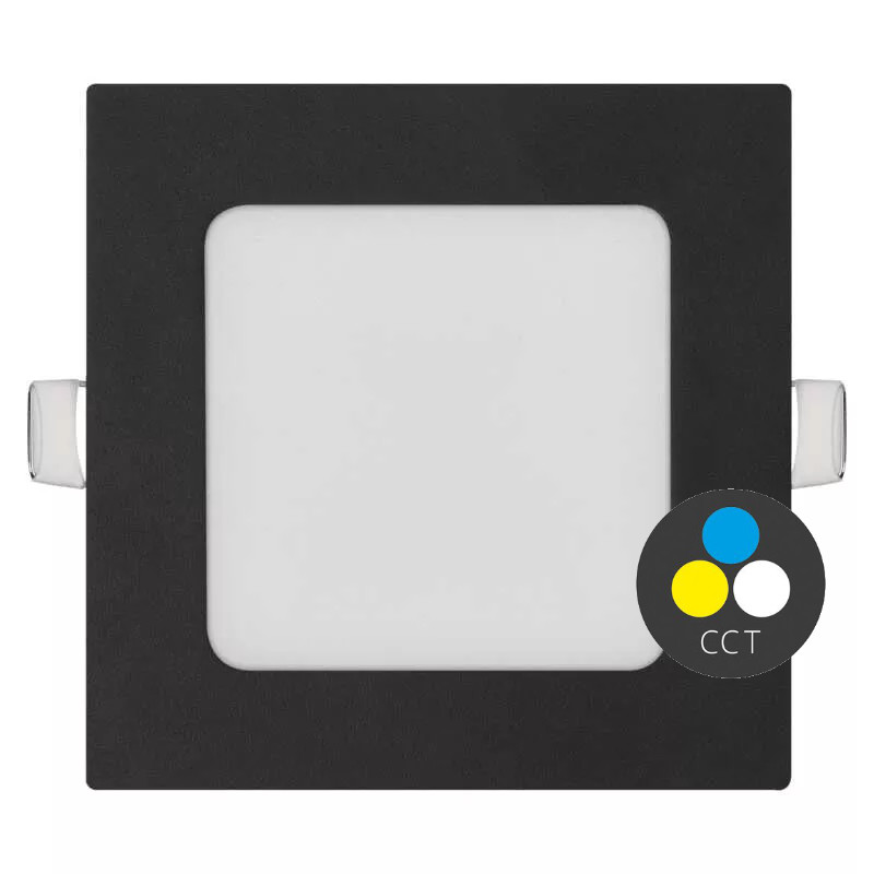 EMOS Čierny vstavaný LED panel hranatý 120 x 120mm 7W CCT Premium ZD2323