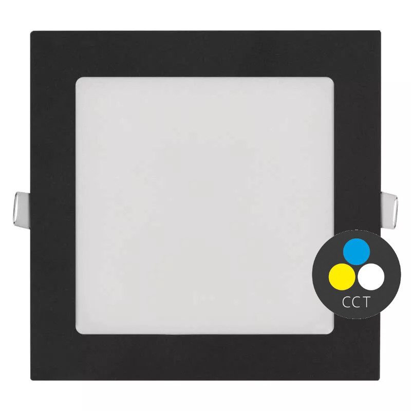 EMOS Čierny vstavaný LED panel hranatý 155 x 155mm 12,5W CCT Premium ZD2333