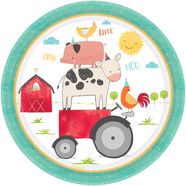 Amscan Papierové taniere - Farma 8 ks 23 cm