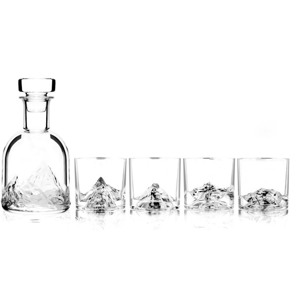 Karafa na whisky s pohármi THE PEAKS Liiton 5 ks