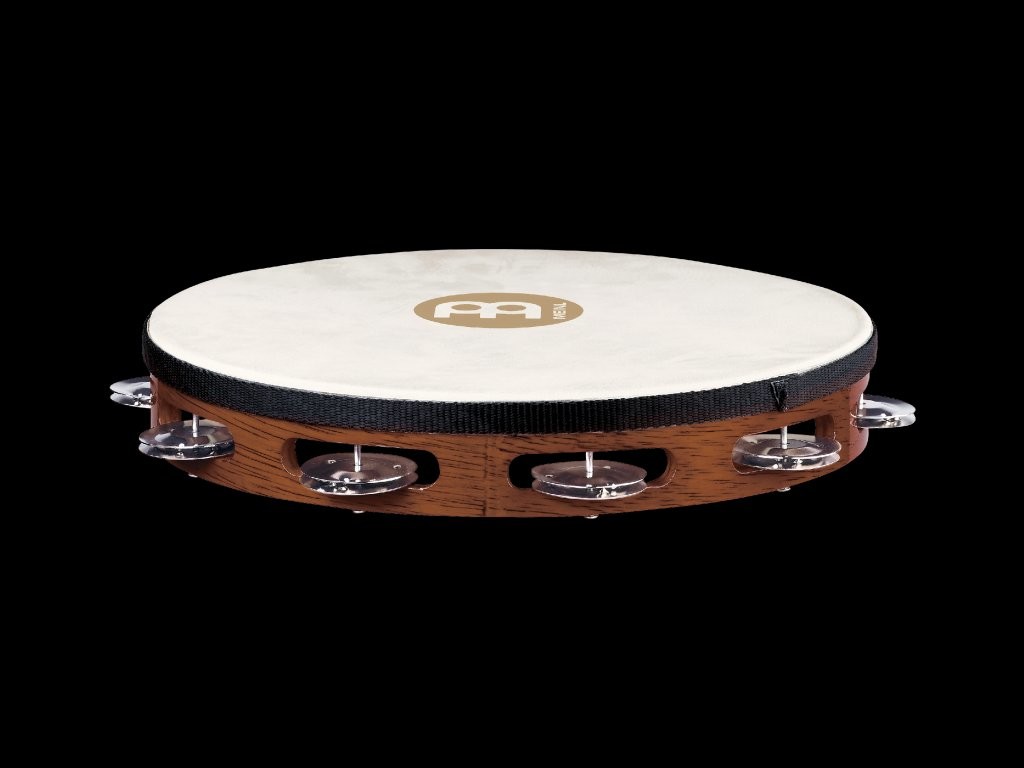 MEINL HANDTAMBOURIN, HOLZ STEEL JINGLES 1 ROW