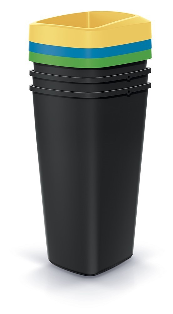 Sada odpadkových košů COMPACTO 3x25 L černá