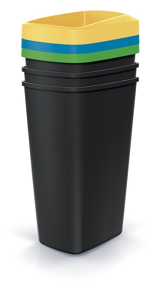 Sada odpadkových košů COMPACTO 3x45 L černá