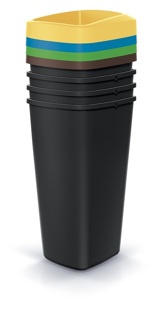 Sada odpadkových košů COMPACTO 4x25 L černá