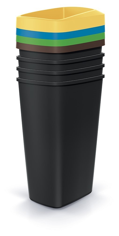 Sada odpadkových košů COMPACTO 4x45 L černá