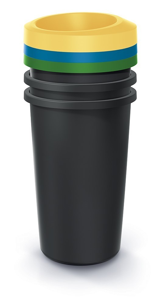 Sada odpadkových košů COMPACTO II 3x25 L černá