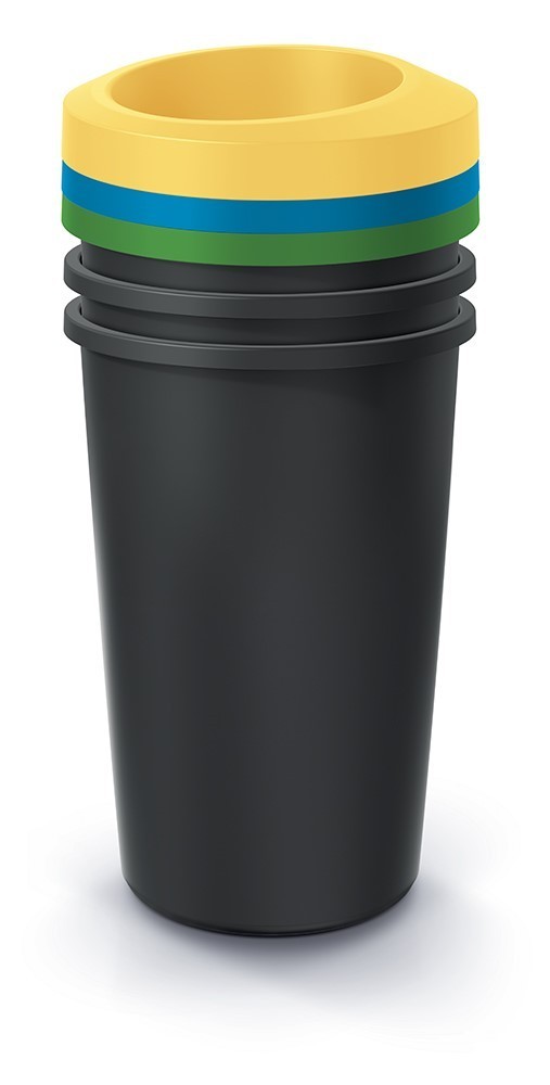 Sada odpadkových košů COMPACTO II 3x45 L černá