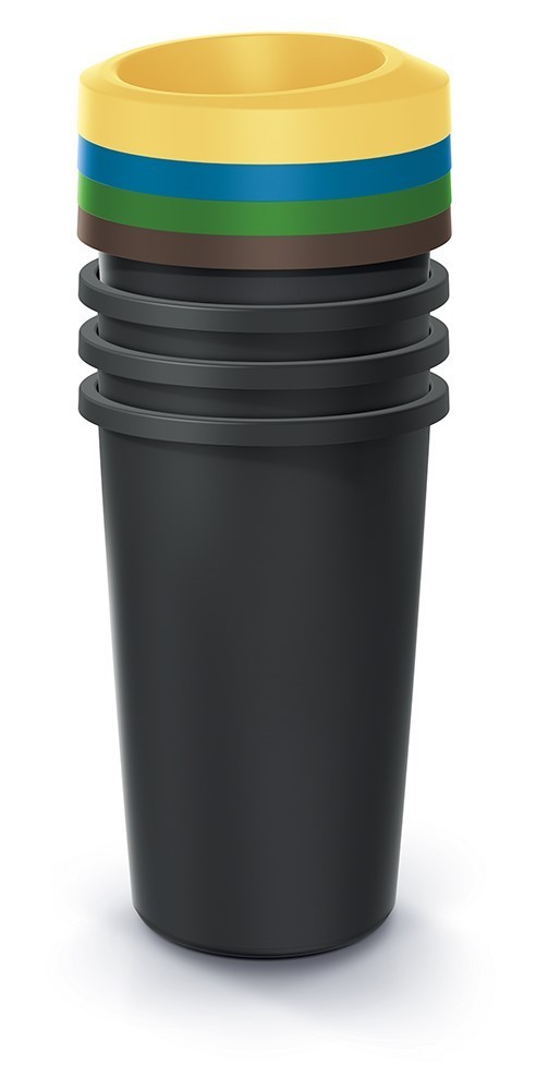 Sada odpadkových košů COMPACTO II 4x25 L černá