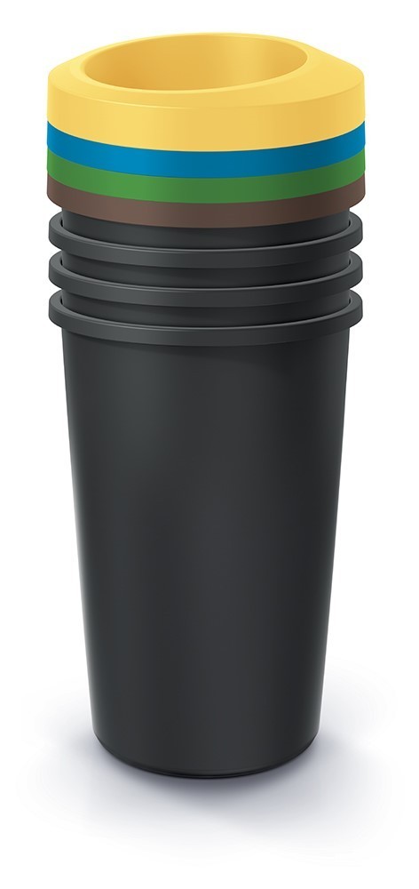 Sada odpadkových košů COMPACTO II 4x45 L černá