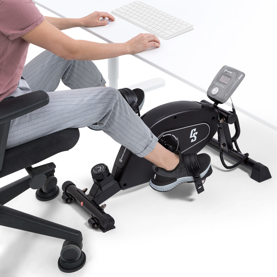 Capital Sports Crius Bluetooth Mini, 8-stupňový odpor pre kancelársky alebo doma, tréningový počítač
