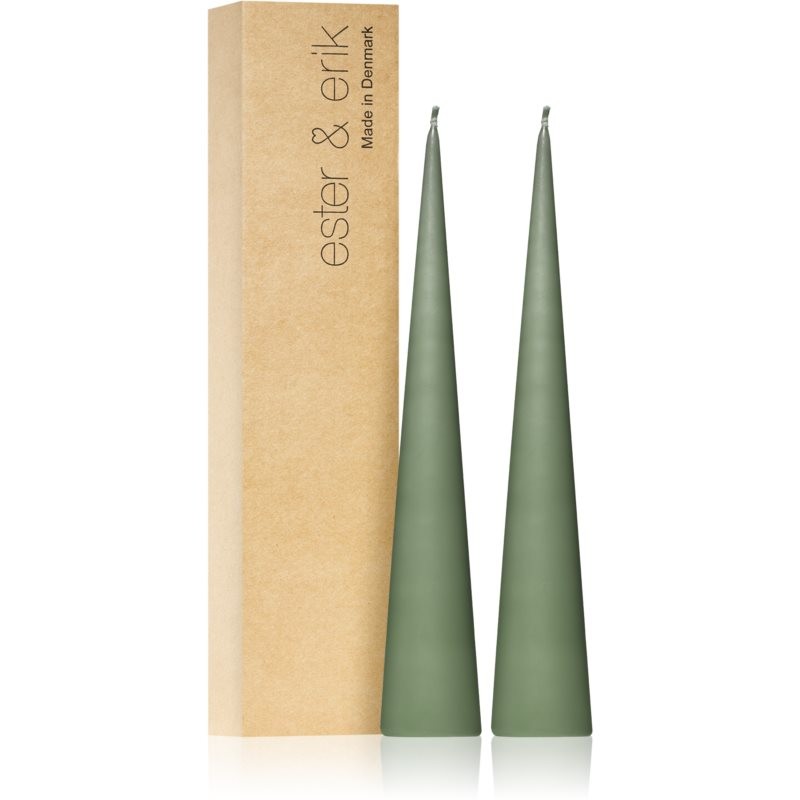 ester & erik cone candles green soil (no. 70) dekoratívna sviečka 2x25 cm