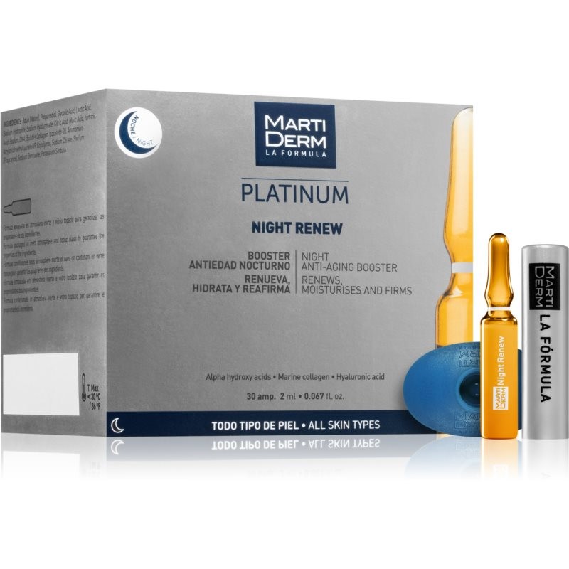 Martiderm Platinum Night Renew exfoliačné peelingové sérum v ampulkách 30x2 ml