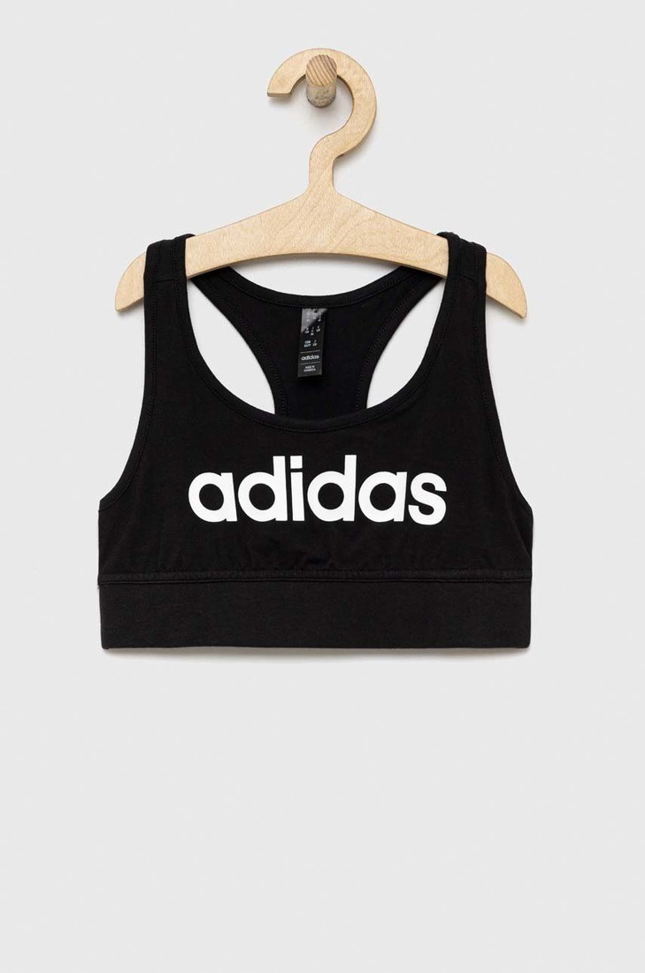 Detská športová podprsenka adidas G LIN CR čierna farba