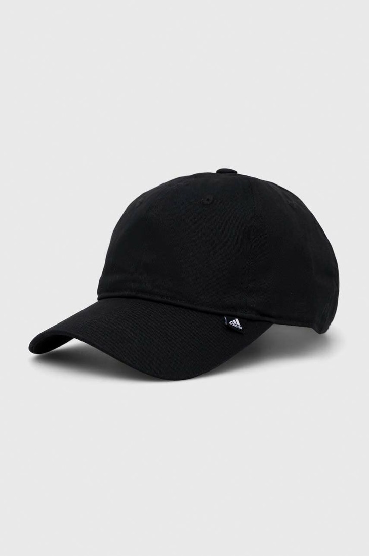 Bavlnená šiltovka adidas Čierna farba, jednofarebná