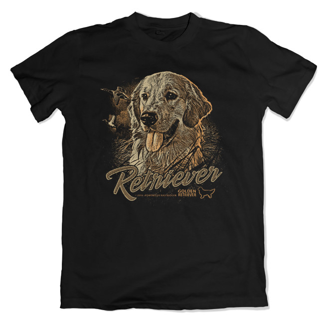 Tričko poľovnícke Bad Badger Zlatý retriever - čierne, L