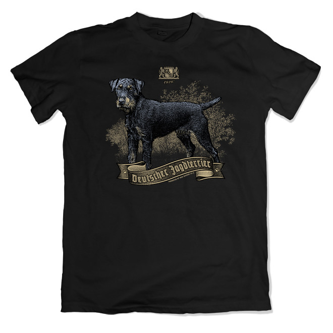 Tričko poľovnícke Bad Badger Nemecký Jagdteriér - čierne, M