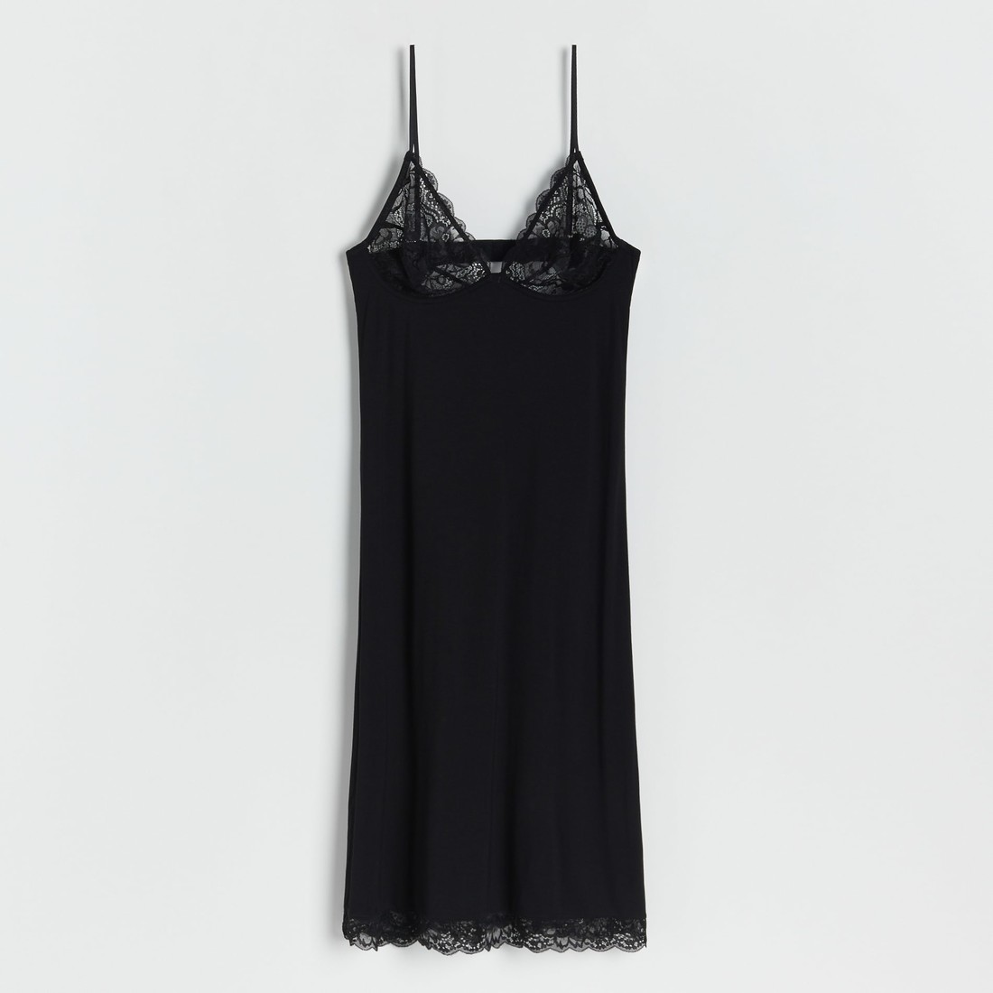 Reserved - Nightdress with lace - Čierna