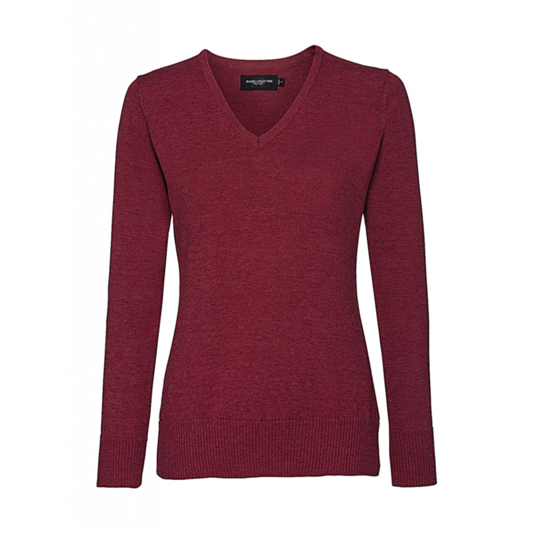 Sveter dámsky pletený Russel V-Neck - červený, XXS